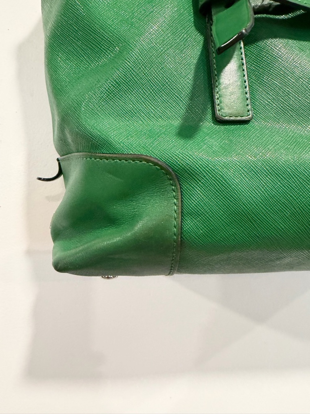 Tumi Green Handbag with Silver tone hardware and leather trim. - Picture 3 of 10